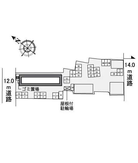 ★手数料０円★八戸市柏崎２丁目 月極駐車場